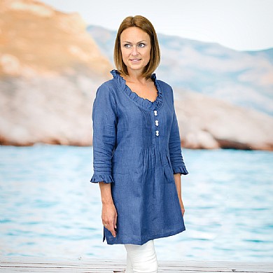 Linen Ruffled Tunic