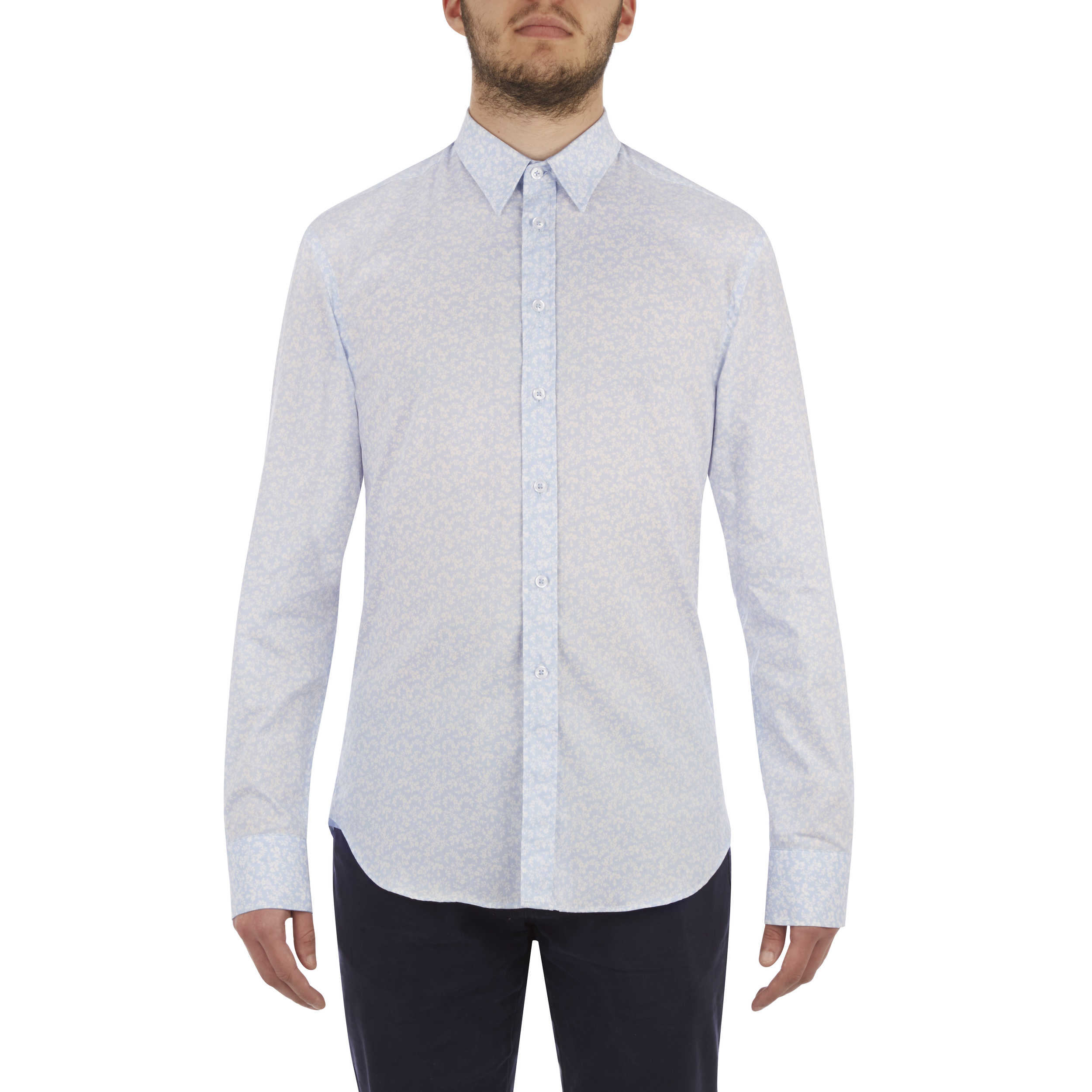 Blue Ditsy Print Shirt