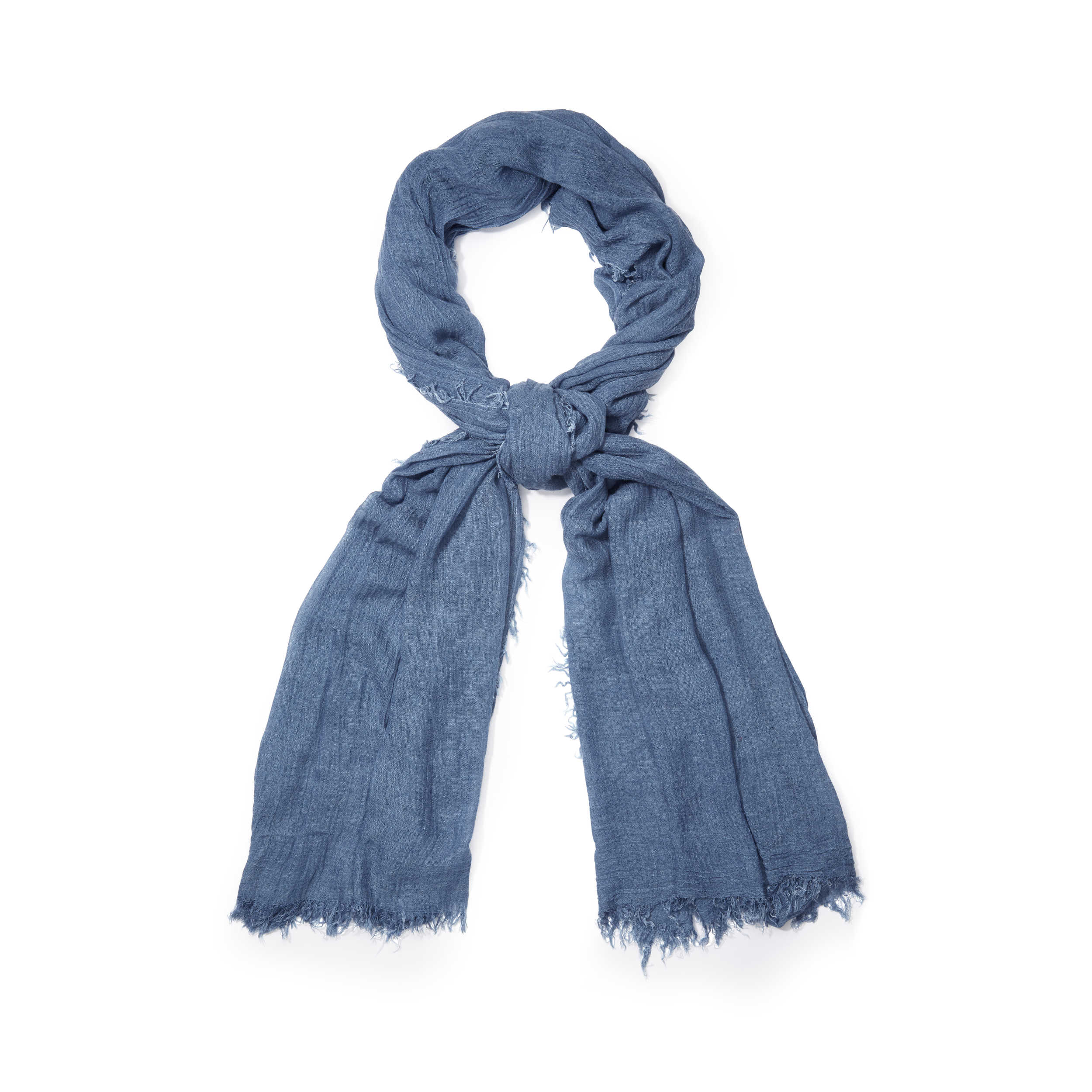 Wool Mix Chambray Blue Scarf