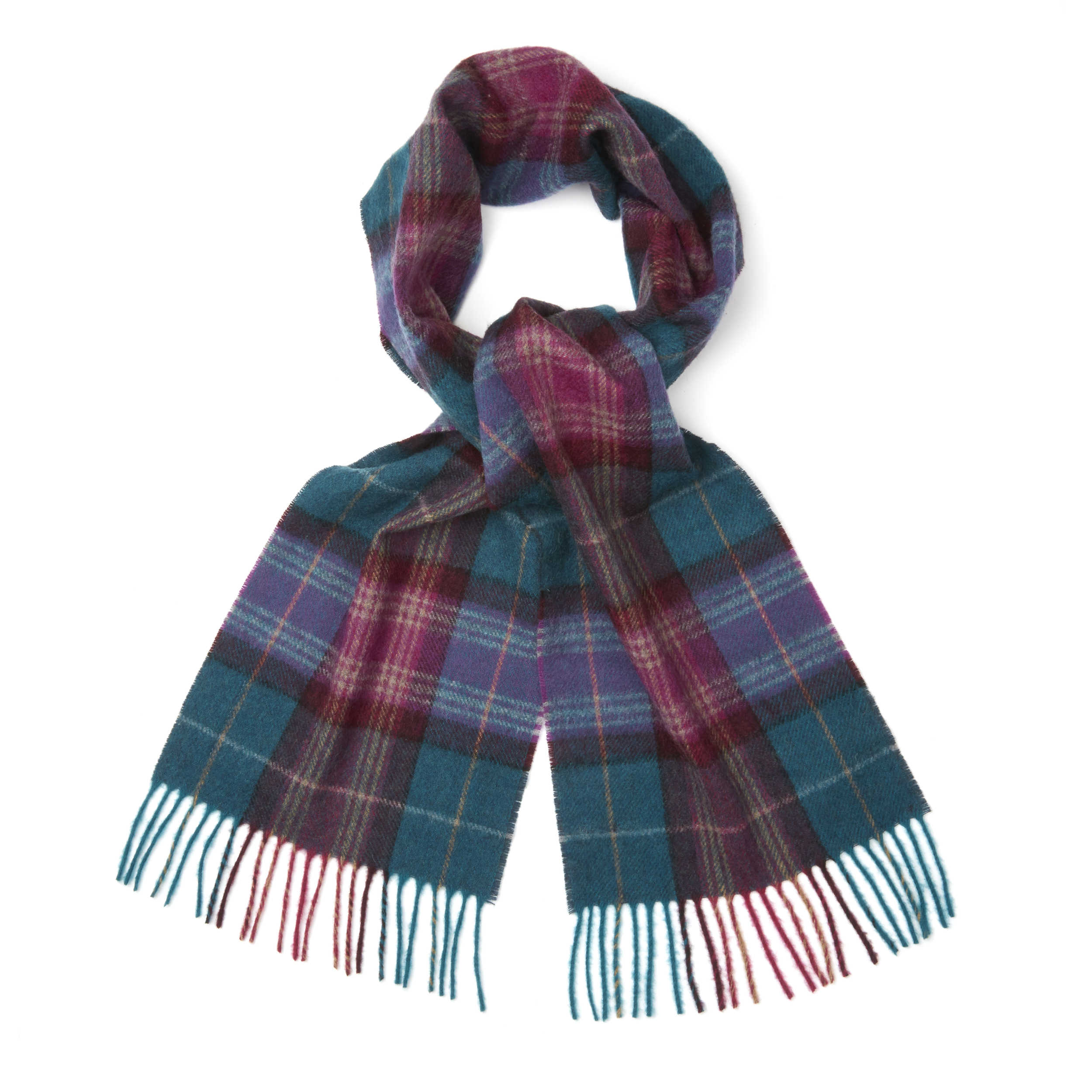 Moon British Wool Block Check Scarf