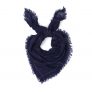 Navy Lurex Check Fringe Scarf