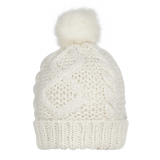 Faux Fur Pom Pom Cream Bobble Hat